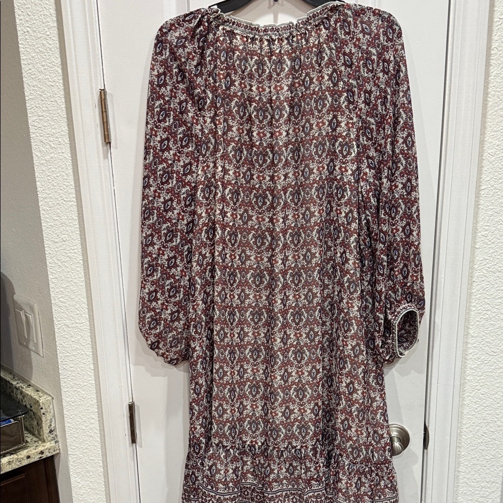 Max Studio Cream and Rust Patterned Dress - Picture 5 of 9